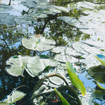 Johannes Schramm "Teich 2" 170x70cm Oil on canvas 2015, privately owned