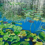 Johannes Schramm "Schilf 2" 140x140cm Oil on canvas 2014, privately owned