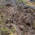 アカノラ山の緑色岩の露頭