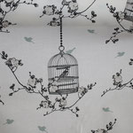 Coated Fabric - Birdcage charcaol - AU Maison - Meterware