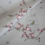 Baumwolle: Au Maison - Design: Birdcage / Vogelkäfig + Blumenranken - Farbe: toffee - AUSVERKAUFT 
