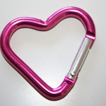 Herz PINK Alu-Karabiner