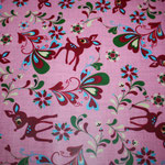besch. Baumwolle (PVC) - Reh Retro Rosa