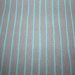 besch. Baumwolle (Acryl) - sand mit türkis Streifen 