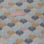 Baumwolle AU Maison - Design: Alli - Farbe: charcoal .. Muster in den Farben türkis/grün, rosa, beige, gelb, charcoal