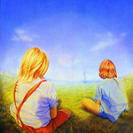 Zwei Kinder (Two Children), 1988, 50x40cm