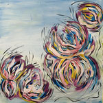 100 x 100x 4 cm "Blossom in Chaos"