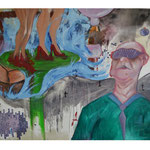 Traum (200x155cm, Öl, Kohle auf Leinwand / Oil paint, coal on canvas)