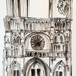 Au fil des siècles Notre dame de Paris 42x 39,5-encres de chine