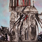 Les sujets de Notre-Dame de Paris-encre de chine, huile 100x70