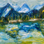 Schiederweiher | Öl auf Leinen | 80 x 120 cm | 2024