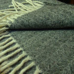 Green merino wool shawl medium size.