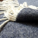 Blue medium shawl merino wool unisex