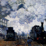 The Gare Saint Lazare Arrival Of A Train.