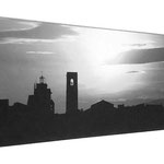 Tirage N/B allongé de 40x120cm sur toile