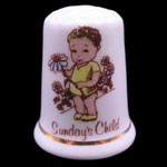 Zondag,  But de child that is born on the sabbath day is Blithe & Bonny good and gay,   English Bone China Fenton China Company