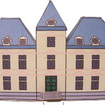 Edificio Moulinsart en Papercraft en 3D de unos 10cm aproximadamente.