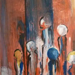 Wartende 1, Acryl auf Leinwand