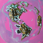 one earth - pink spirit for variations I - Acryl mit Patina auf Leinwand - 20 cm  x 20 cm - 2013