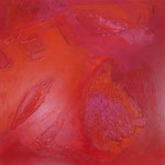 simply red II - Acryl mit Sand und Graphit - 160 x 80 x  4 