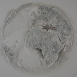 one earth - white spirit - Acryl mit Sand und Graphit auf Leinwand - 100 x 100 x 4