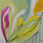 spring! - 3 - Acryl mit Kohle und Graphit - 30 x 30