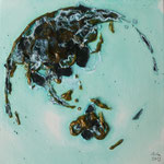 one earth - little treasure - white spirit I - Acrylic with patina, on canvas - 8 x 8 x 1,5