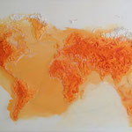 one earth - conversation - Acryl mit Graphit auf Leinwand - 100 x 160 x 4