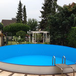 Demontage und Montage eines Rund-Pools Durchmesser 6 m in Moers am 19.07.2014