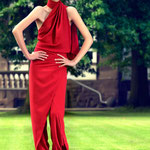 Red Wrap Overall; Model: Zoe, H&M: Nora SeNora, Photographer: Mike Weis, Designer: Jennifer Moica