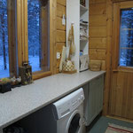 Sauna dressing room w. washing machine, photo 2