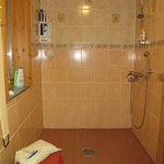 Shower room with entrance to sauna