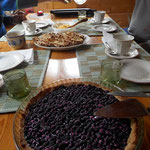 Blueberry pie of the blueberries growing round the cottage!