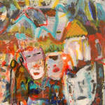 Nr. 180: Crazy World, Acryl auf Glas,