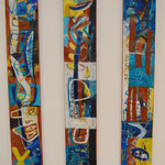 Nr. 187: Fluss aufwärts 1-3, 4/1998 Acryl auf Leinwand, 30x190 cm
