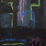 Nr. 16: Schatten amHorizont, 2003 Acryl auf Leinwand, 40x180 cm, Privat