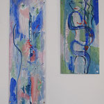 Nr. 198: Flötenspieler und Fräulein wunderbar, Acryl auf Holz, 