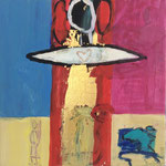 Nr. 83: Botschaft in Gold, 11/2007 Acryl auf Leinwand, 30x30 cm, Privat