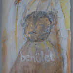 Nr. 107: Behütet, Mischtechnik auf Papier, 30x40 cm