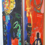 Nr. 7: Auf der Suche nach Verborgenem, 11/1999 Acryl auf Leinwand, 30x180 cm