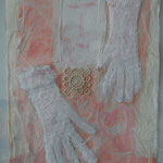 Nr. 102: Etwas in Spitze, Mischtechnik auf Papier, 40x50 cm, Privat