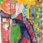 Nr. 101: Aufwärts, Mischtechnik auf Papier, 40x50 cm, Privat