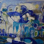 Nr. 27: Verliebt in Blau, 12/1997 Acryl auf Leinwand, 120x80 cm, Privat