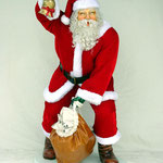 Réplica de Santa Claus con campana y saco