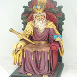 Figura de Santa Claus en trono