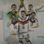 Tribut an die Weltmeister auf einer Mauer in Rio / Tribute to the world cup champions on a wall in Rio