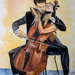 Geliebtes Cello - Aquarell 36x48