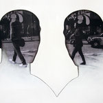 Senza titolo (New Oxford Street), 2013 - acrylic and collage on wood - cm 46x66 . collection Alessandro Barbieri (CB)