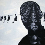 Suspended, 2013 - acrylic and collage on canvas - cm 40x50