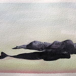 Sirene, 2018 . watercolor and collage on paper . cm 28x21